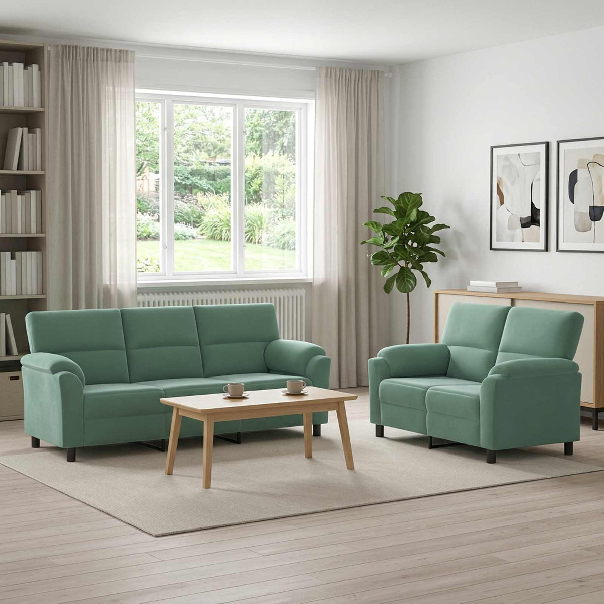 Bankstel 2 pcs Zeegroen fluweel is nu te koop bij PeponiXL, paradijselijk wonen!