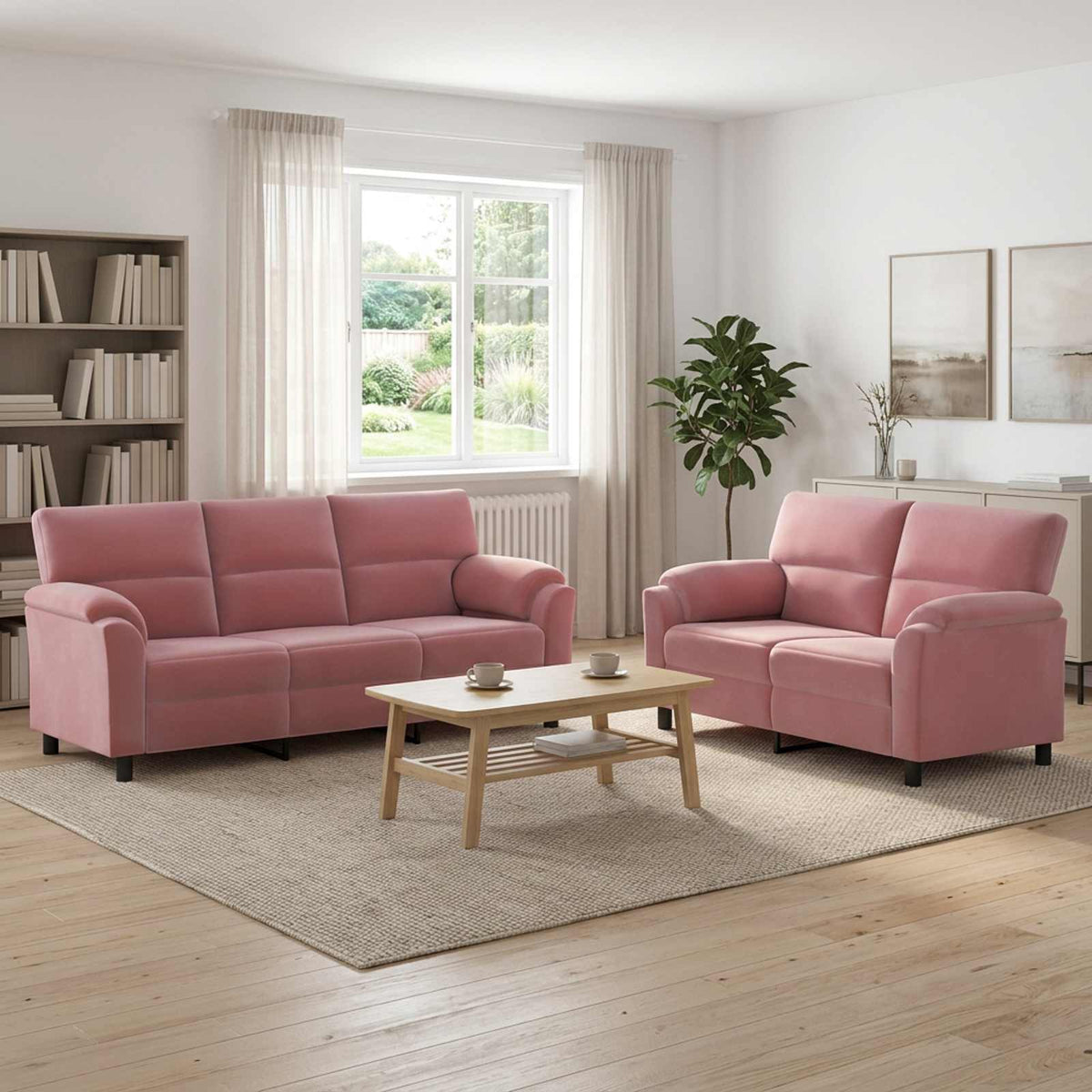 Bankstel 2 pcs Roze fluweel is nu te koop bij PeponiXL, paradijselijk wonen!