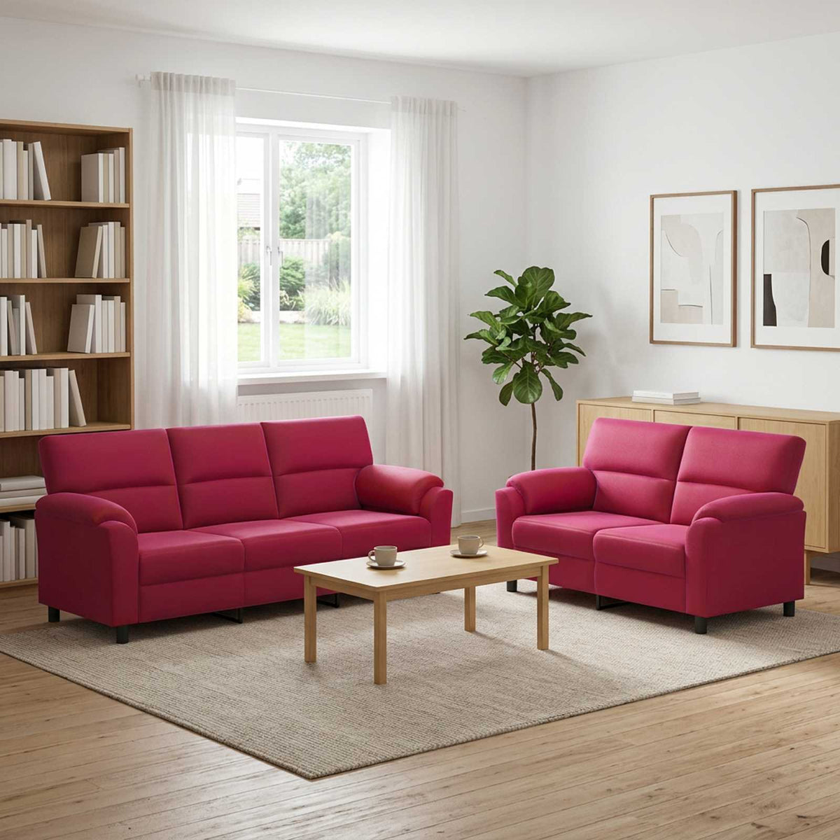 Bankstel 2 pcs Wijnrood fluweel is nu te koop bij PeponiXL, paradijselijk wonen!