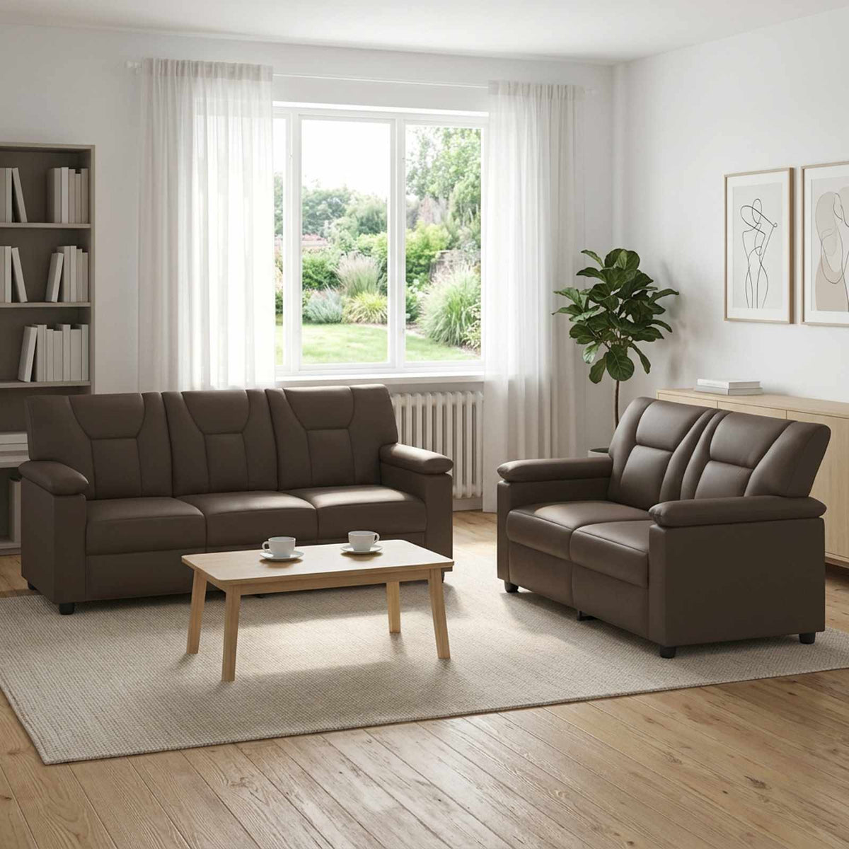 Bankstel 2 pcs Grijs Kunstleer is nu te koop bij PeponiXL, paradijselijk wonen!