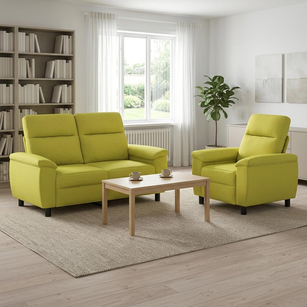 Bankstel 2 pcs Lichtgroen Stof is nu te koop bij PeponiXL, paradijselijk wonen!