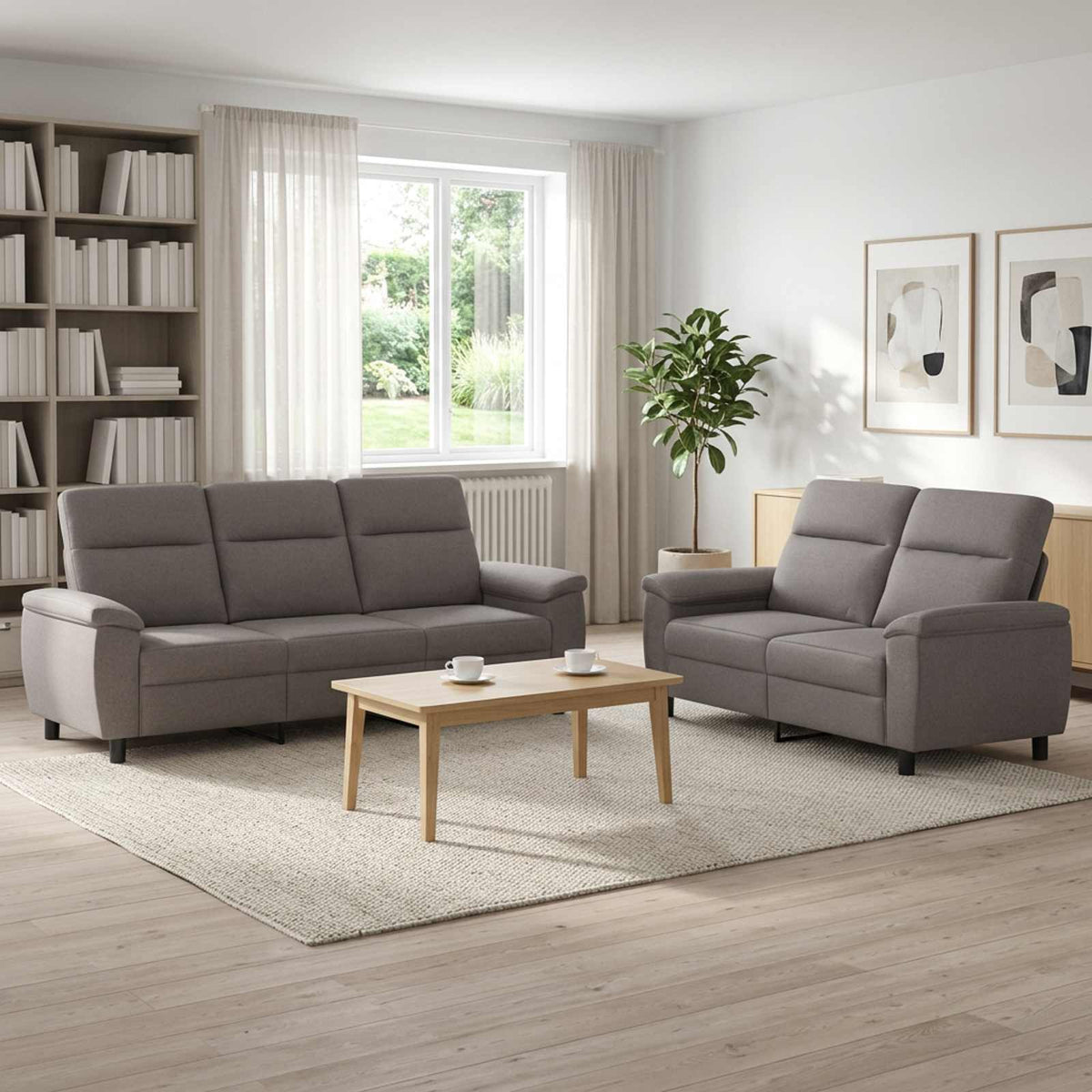 Bankstel 2 pcs Taupe Stof is nu te koop bij PeponiXL, paradijselijk wonen!