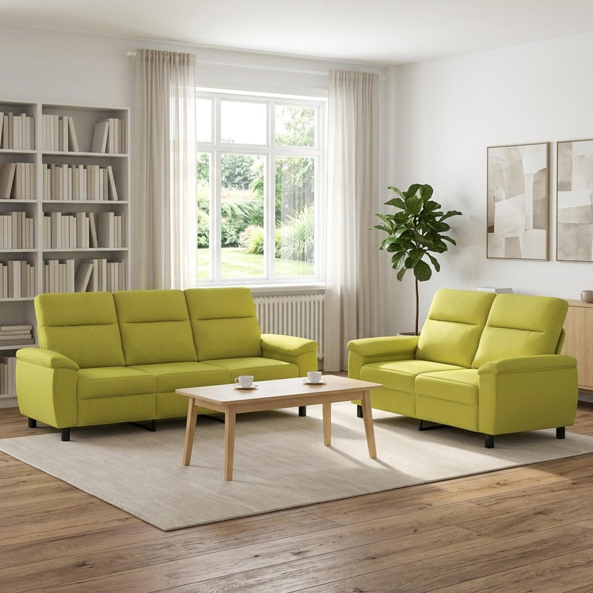 Bankstel 2 pcs Lichtgroen Stof is nu te koop bij PeponiXL, paradijselijk wonen!