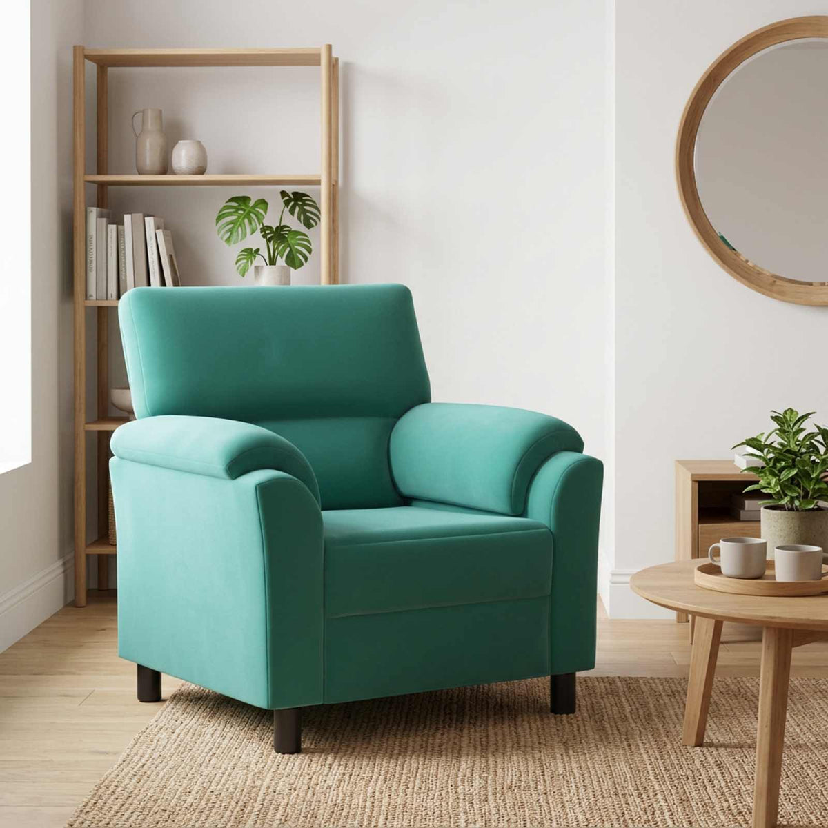 Bank Turquoise 94 x 85 x 93 cm fluweel is nu te koop bij PeponiXL, paradijselijk wonen!