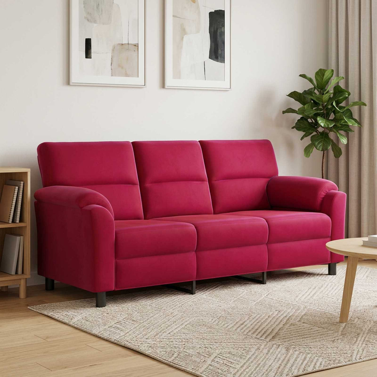 Bank Wijnrood 214 x 85 x 93 cm fluweel is nu te koop bij PeponiXL, paradijselijk wonen!