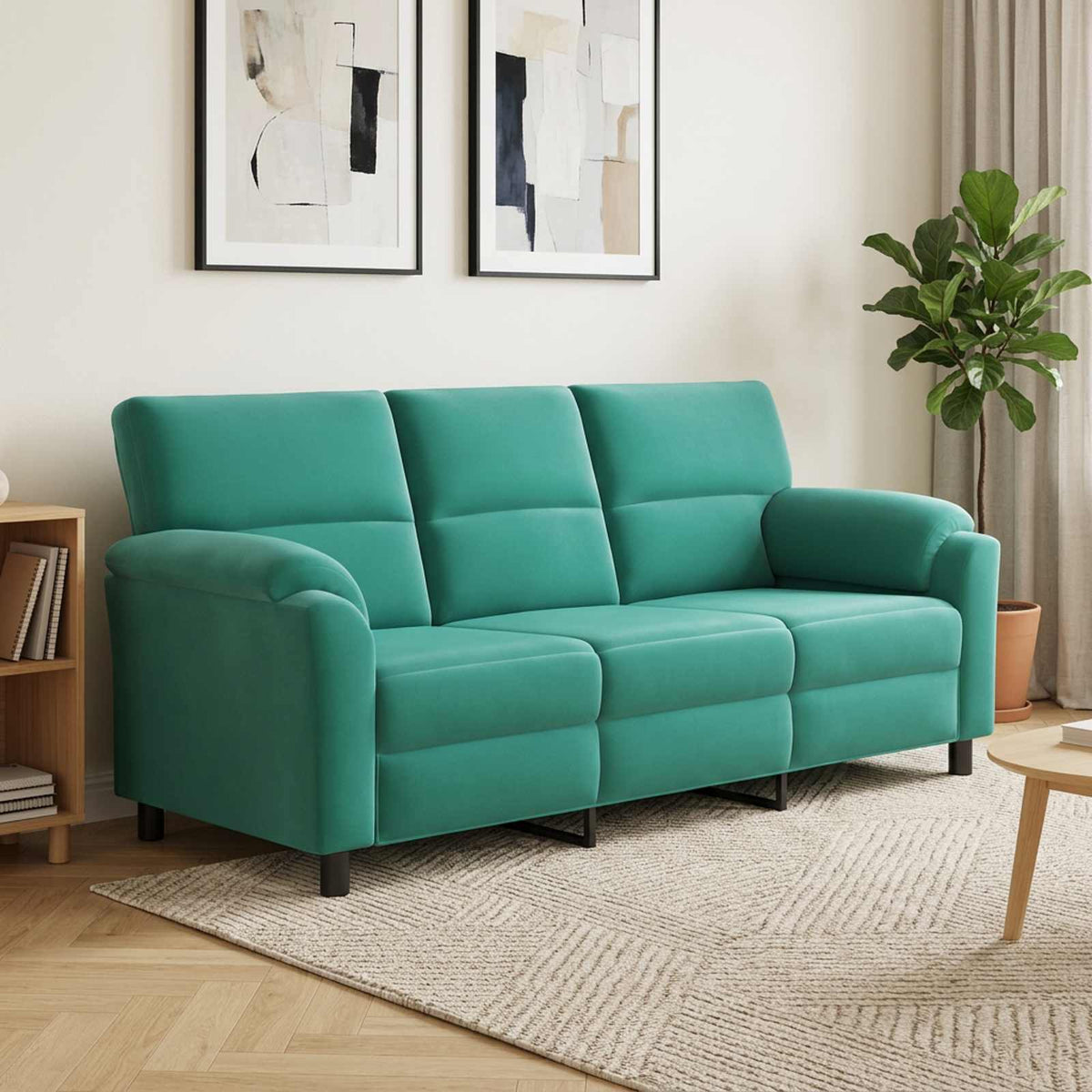 Bank Turquoise 214 x 85 x 93 cm fluweel is nu te koop bij PeponiXL, paradijselijk wonen!