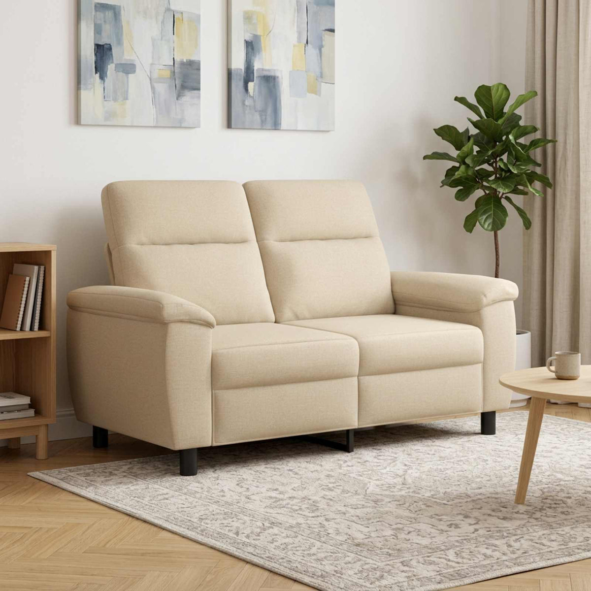 Bank Crèmekleurig 158 x 90 x 95 cm Stof is nu te koop bij PeponiXL, paradijselijk wonen!