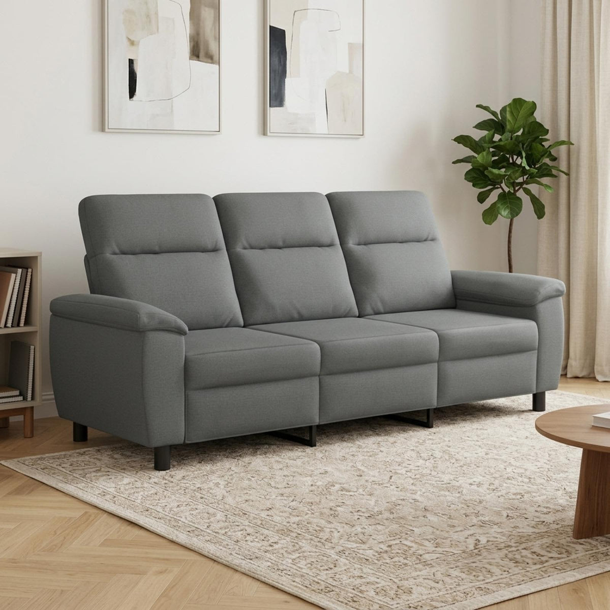 Bank Donkergrijs 214 x 90 x 95 cm Stof is nu te koop bij PeponiXL, paradijselijk wonen!