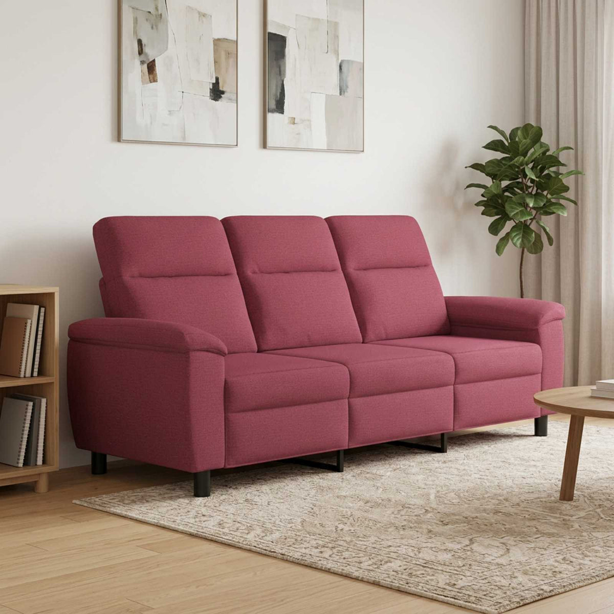 Bank Wijnrood 214 x 90 x 95 cm Stof is nu te koop bij PeponiXL, paradijselijk wonen!