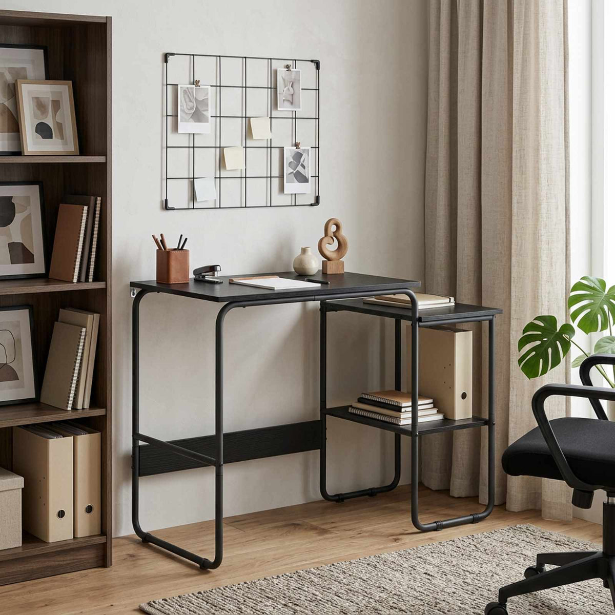 Bureau met opbergruimte Zwart eiken 100 x 50 x 75 cm is nu te koop bij PeponiXL, paradijselijk wonen!