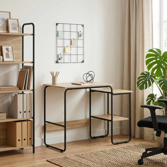 vidaXL Bureau met opbergruimte Sonoma Eiken 100 x 50 x 75 cm