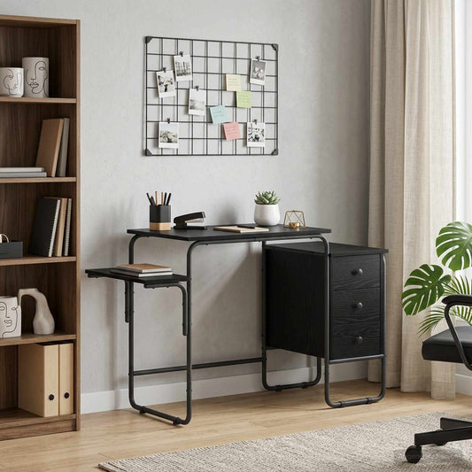 vidaXL Bureau met opbergruimte Zwart eiken 120 x 50 x 75 cm