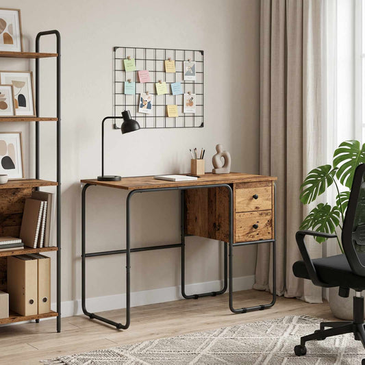 Bureau met opbergruimte Eikenhout 100 x 50 x 75 cm is nu te koop bij PeponiXL, paradijselijk wonen!