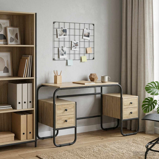 Bureau met opbergruimte Sonoma Eiken 145 x 50 x 75 cm is nu te koop bij PeponiXL, paradijselijk wonen!