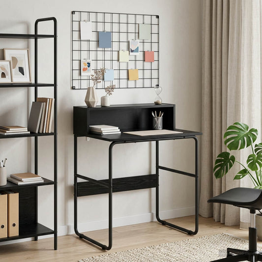 Bureau met opbergruimte Zwart eiken 60 x 50 x 91 cm is nu te koop bij PeponiXL, paradijselijk wonen!