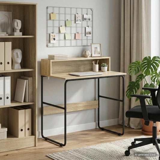 Bureau met opbergruimte Sonoma Eiken 80 x 50 x 91 cm is nu te koop bij PeponiXL, paradijselijk wonen!