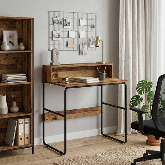 Bureau met opbergruimte Oud hout 80 x 50 x 91 cm is nu te koop bij PeponiXL, paradijselijk wonen!