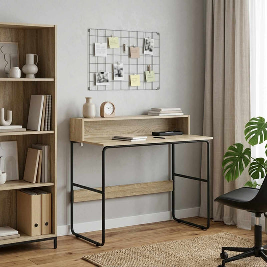 vidaXL Bureau met opbergruimte Sonoma Eiken 100 x 50 x 91 cm