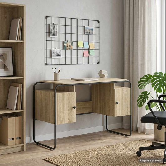 vidaXL Bureau met opbergruimte Sonoma Eiken 120 x 50.5 x 75.5 cm