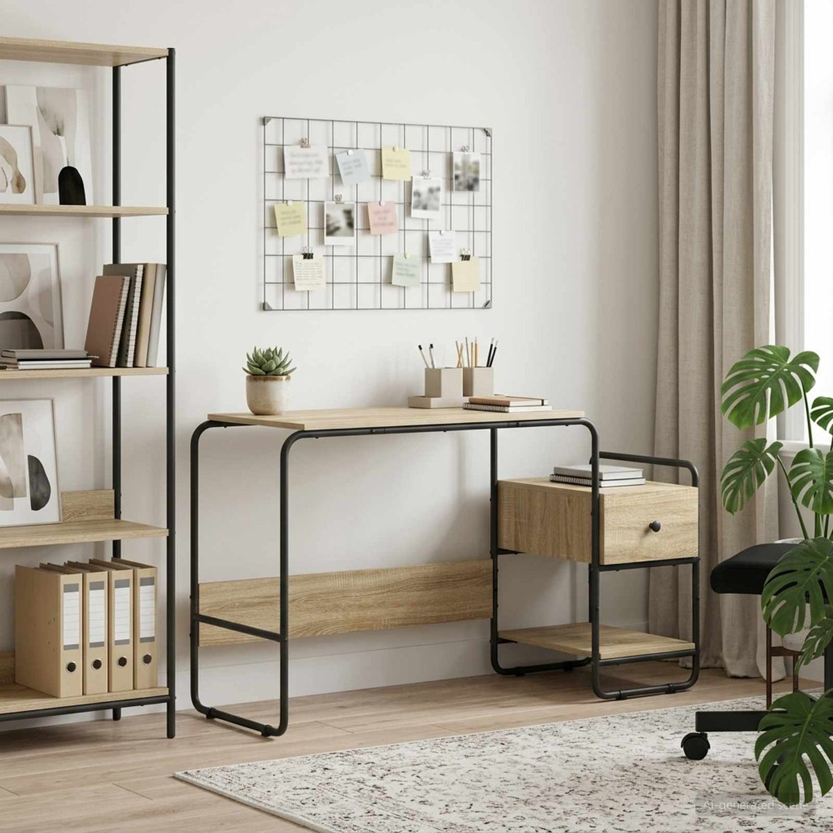 vidaXL Bureau met opbergruimte Sonoma Eiken 131,5 x 50 x 75,5 cm