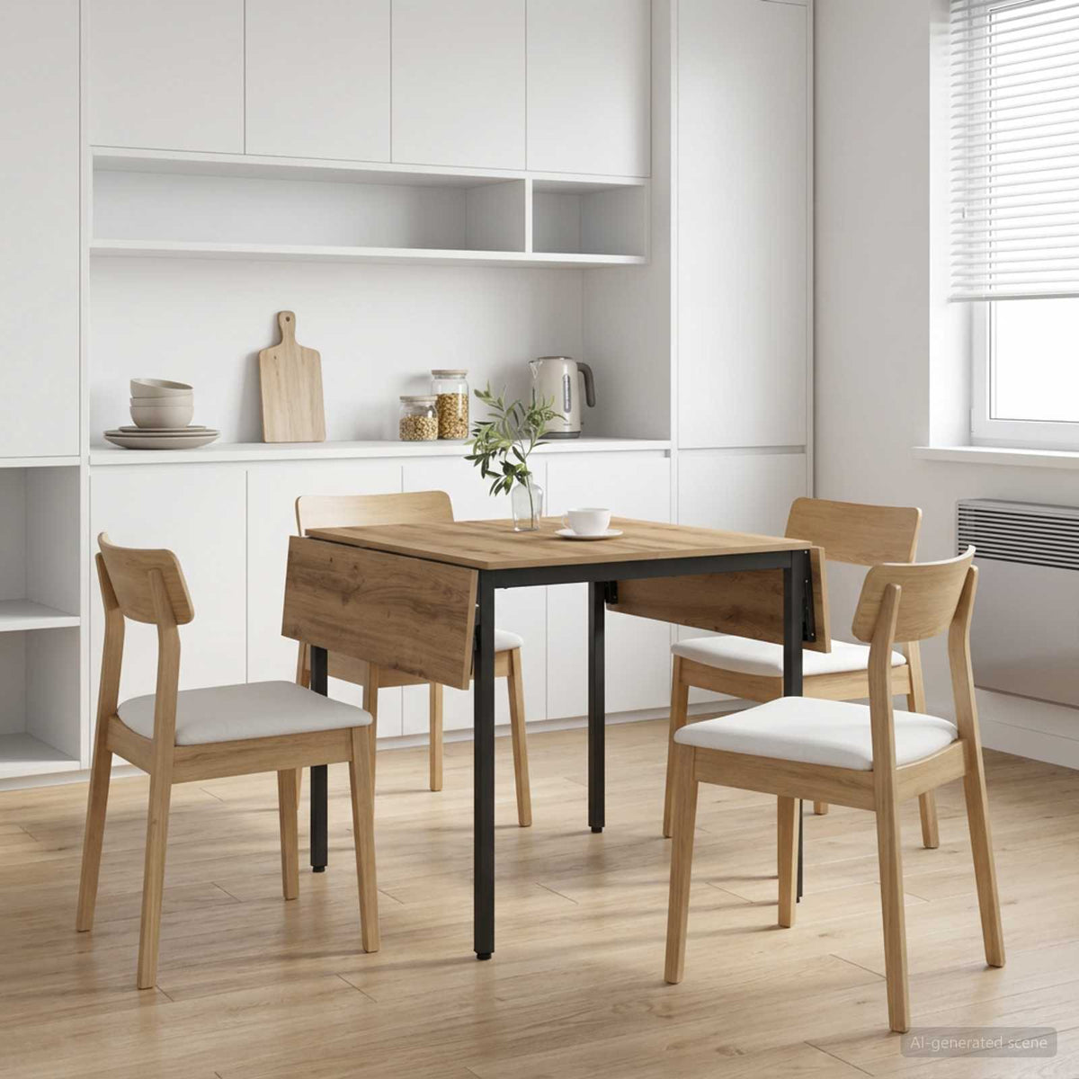 Uitschuifbare eettafel 120 x 81,5 x 75 cm Bewerkt hout is nu te koop bij PeponiXL, paradijselijk wonen!