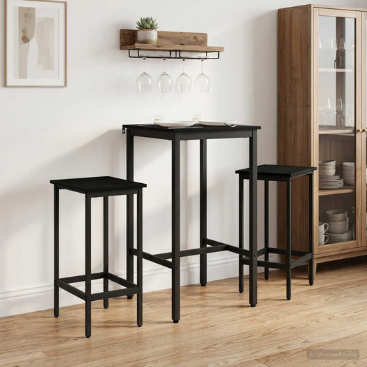 Barkruk 2 st Zwart eiken 40 x 32 x 64 cm Bewerkt hout is nu te koop bij PeponiXL, paradijselijk wonen!
