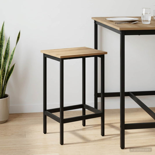 Barkruk Artisanaal eiken 40 x 32 x 64 cm Bewerkt hout is nu te koop bij PeponiXL, paradijselijk wonen!