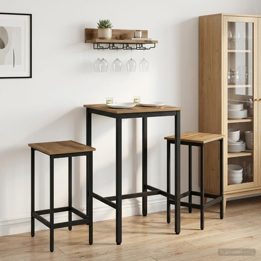 Barkruk 2 st Artisanaal eiken 40 x 32 x 64 cm Bewerkt hout is nu te koop bij PeponiXL, paradijselijk wonen!