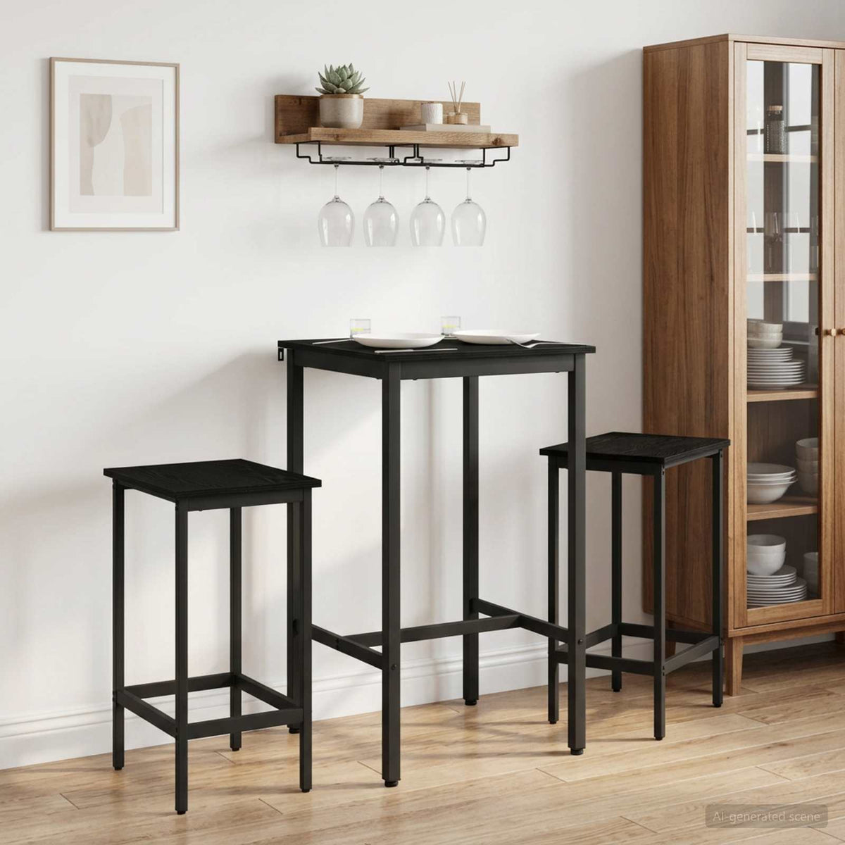 Barkruk 2 st Zwart eiken 40 x 32 x 74 cm Bewerkt hout is nu te koop bij PeponiXL, paradijselijk wonen!
