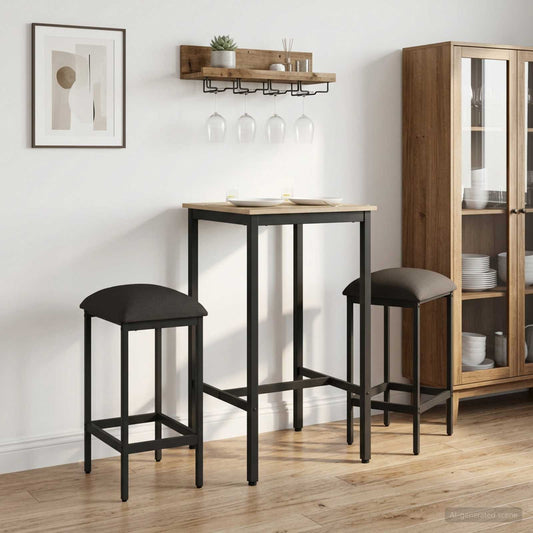 Barkruk 2 st Donkergrijs 40 x 32 x 64 cm Bewerkt hout is nu te koop bij PeponiXL, paradijselijk wonen!