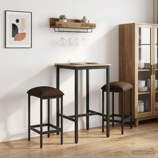 Barkruk 2 st Taupe 40 x 32 x 64 cm Bewerkt hout is nu te koop bij PeponiXL, paradijselijk wonen!