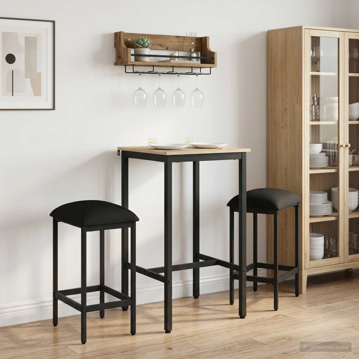 Barkruk 2 st Zwart 40 x 32 x 74 cm Bewerkt hout is nu te koop bij PeponiXL, paradijselijk wonen!