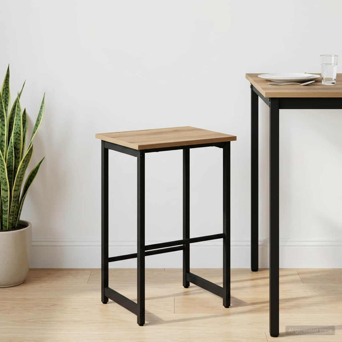 Barkruk Artisanaal eiken 40 x 32 x 74 cm Bewerkt hout is nu te koop bij PeponiXL, paradijselijk wonen!