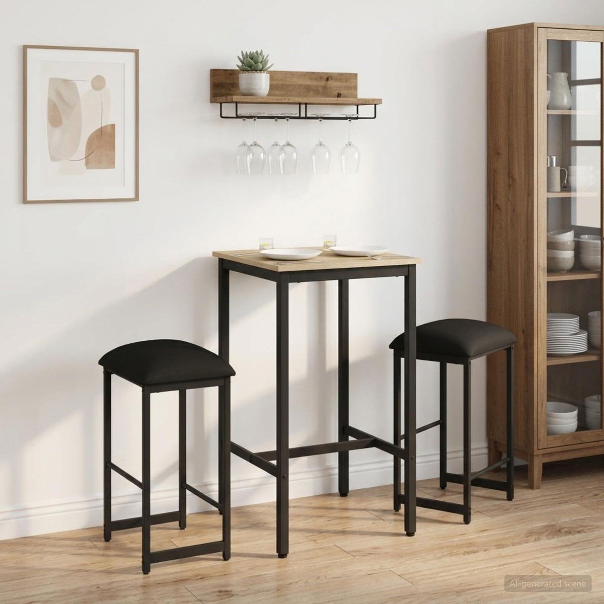 Barkruk 2 st Zwart 40 x 32 x 64 cm Bewerkt hout is nu te koop bij PeponiXL, paradijselijk wonen!