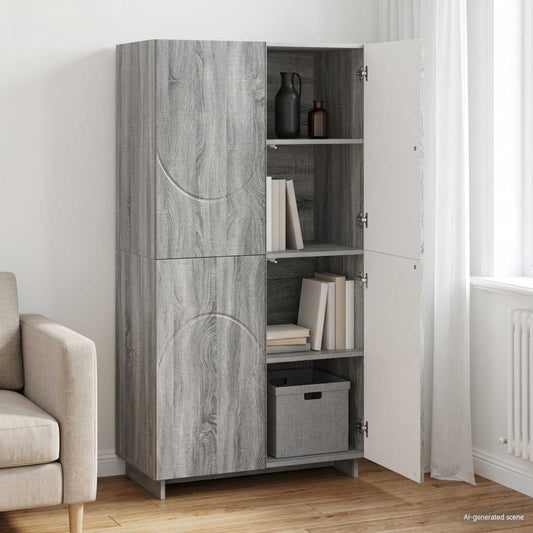 Hoge kast Grijs Sonoma 79 x 41 x 151 cm Bewerkt hout is nu te koop bij PeponiXL, paradijselijk wonen!