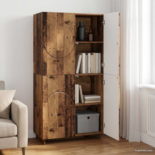 Hoge kast Oud hout 79 x 41 x 151 cm Bewerkt hout is nu te koop bij PeponiXL, paradijselijk wonen!