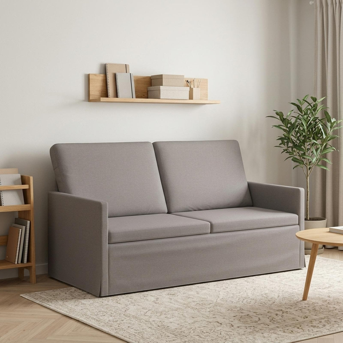 vidaXL 2-zits bank Taupe 150 x 81 x 82 cm Stof