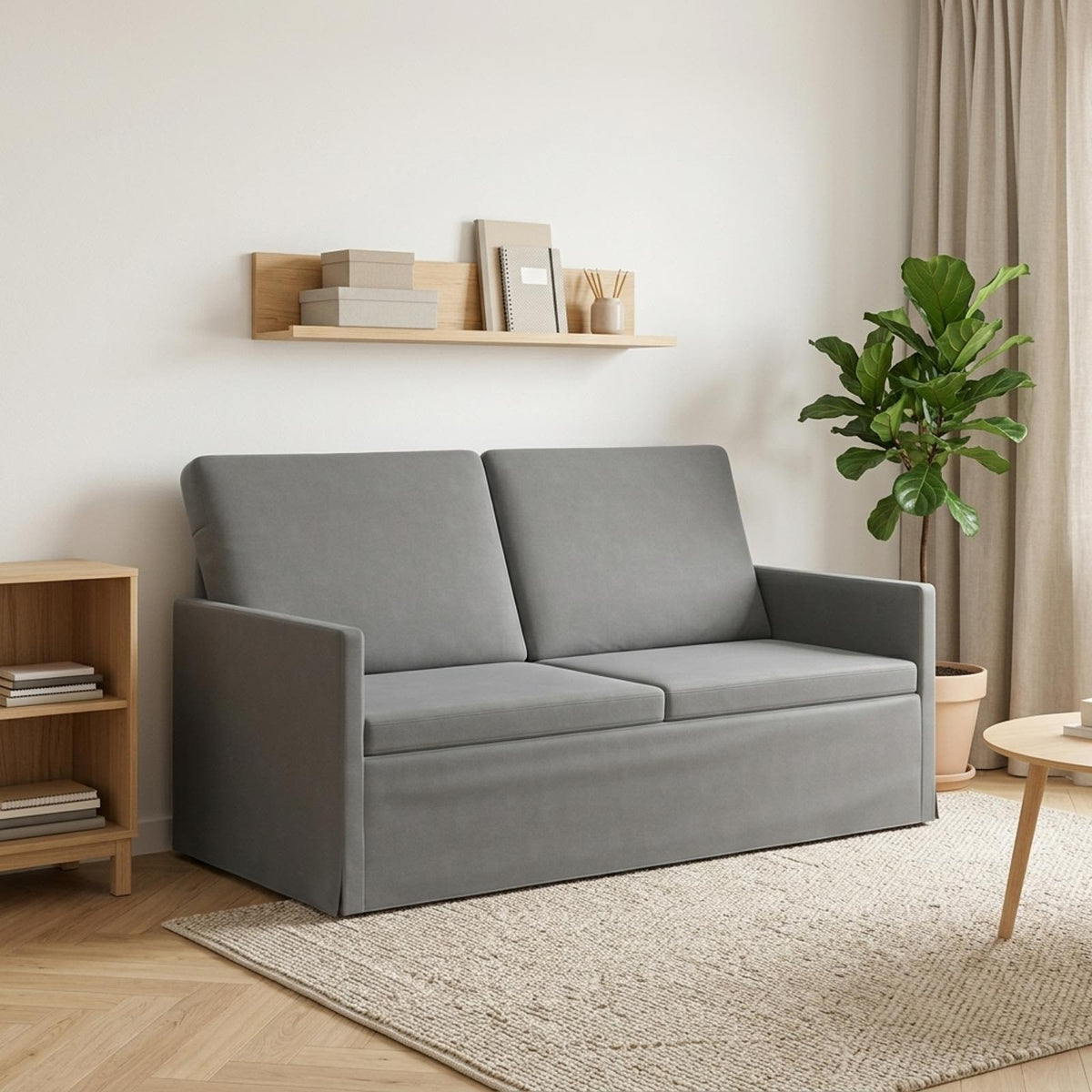 vidaXL 2-zits bank Donkergrijs 150 x 81 x 82 cm fluweel