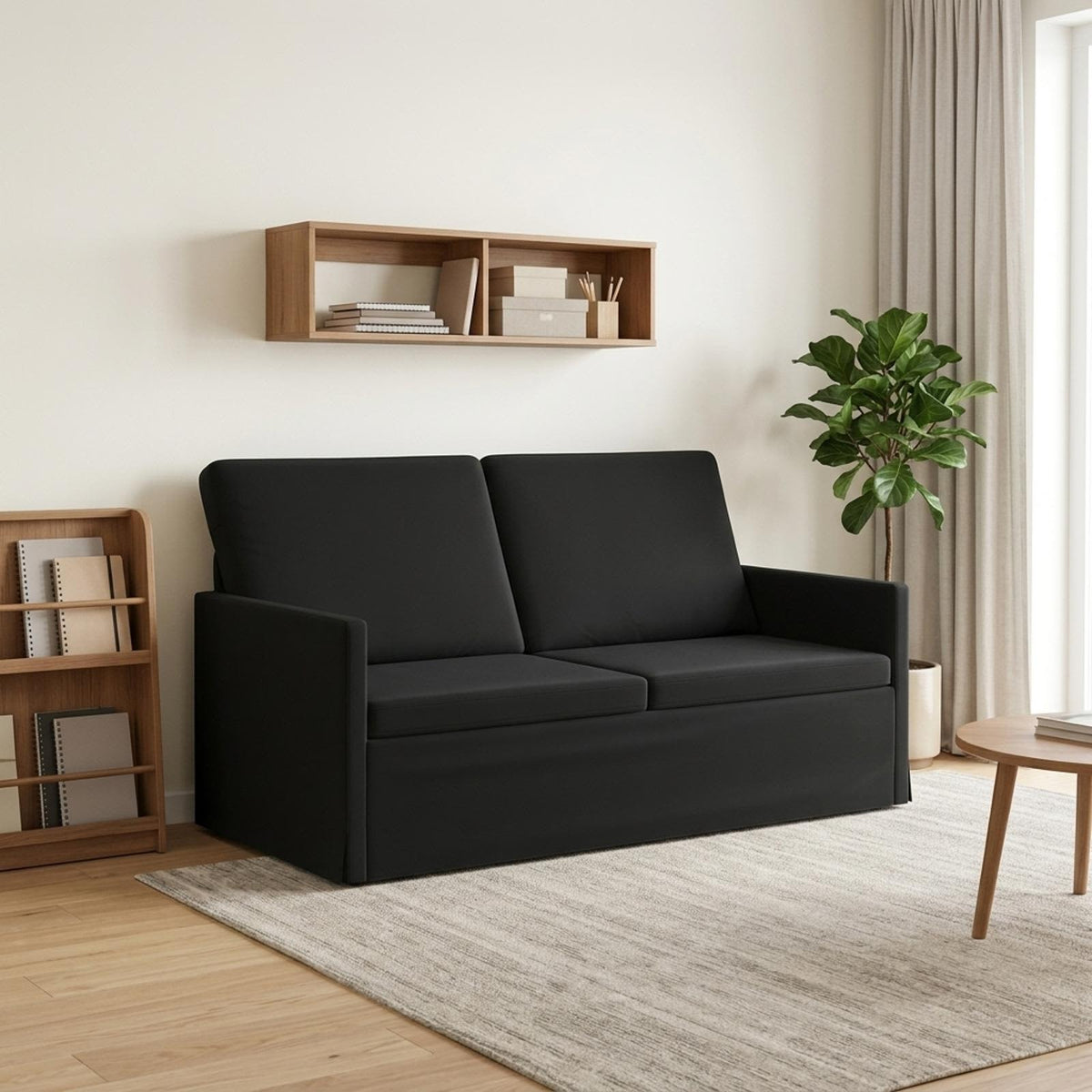 vidaXL 2-zits bank Zwart 150 x 81 x 82 cm fluweel