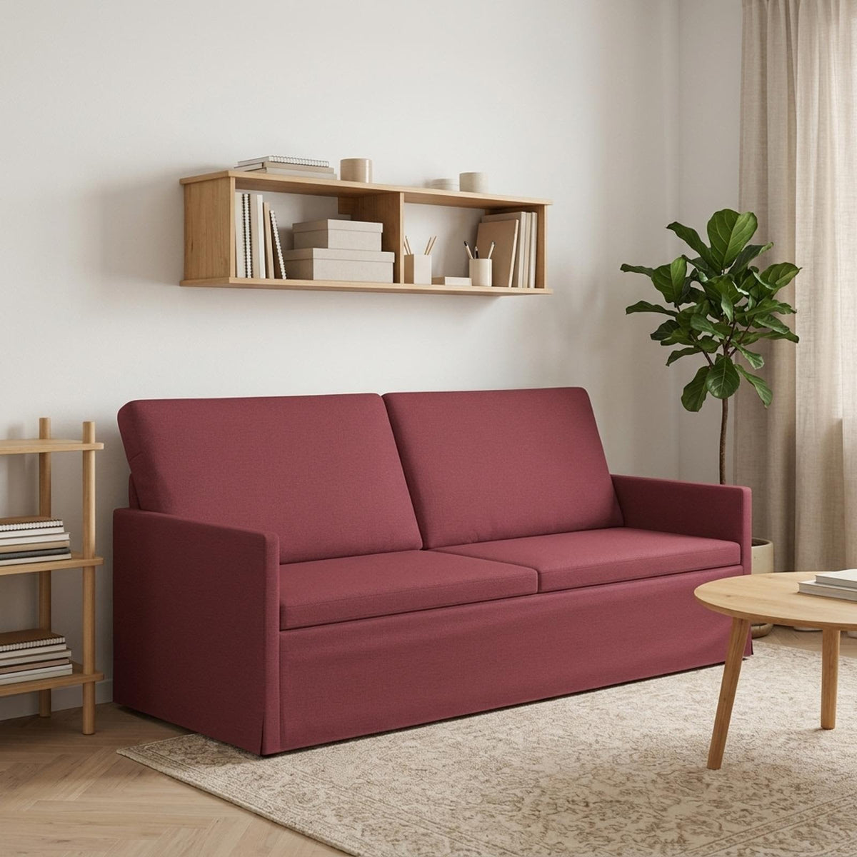 vidaXL 3-zits bank Wijnrood 190 x 81 x 82 cm Stof