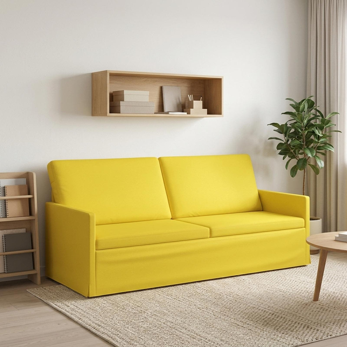 vidaXL 3-zits bank Lichtgeel 190 x 81 x 82 cm Stof