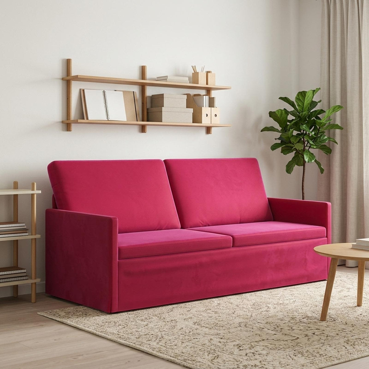 vidaXL 3-zits bank Wijnrood 190 x 81 x 82 cm fluweel