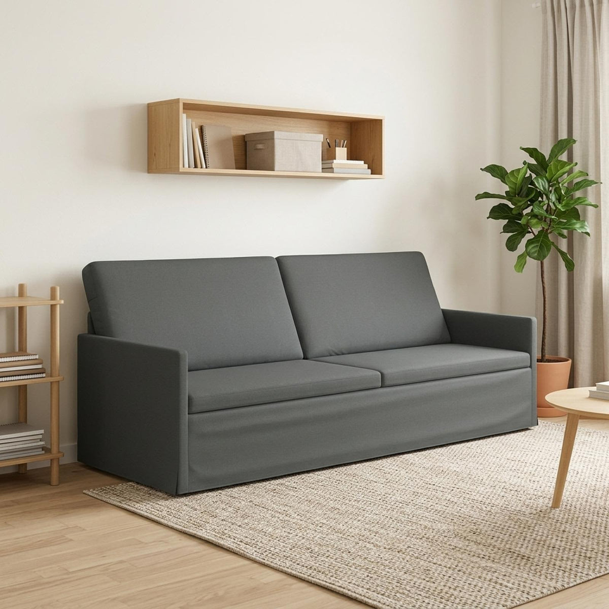 3-zits bank Donkergrijs 220 x 81 x 82 cm Stof is nu te koop bij PeponiXL, paradijselijk wonen!