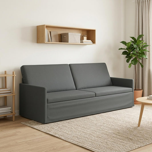 3-zits bank Donkergrijs 220 x 81 x 82 cm Stof is nu te koop bij PeponiXL, paradijselijk wonen!