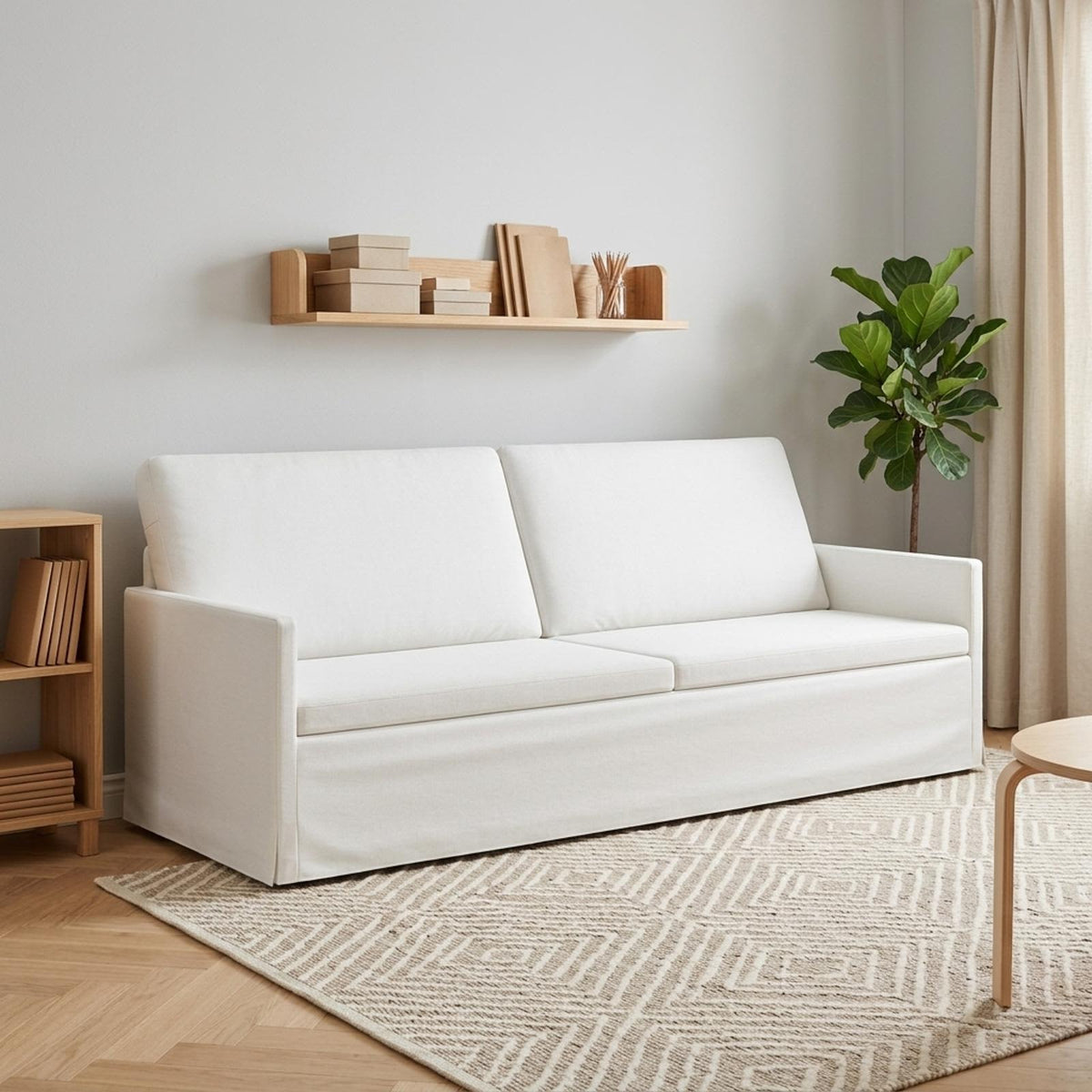 vidaXL 3-zits bank Wit 220 x 81 x 82 cm Stof