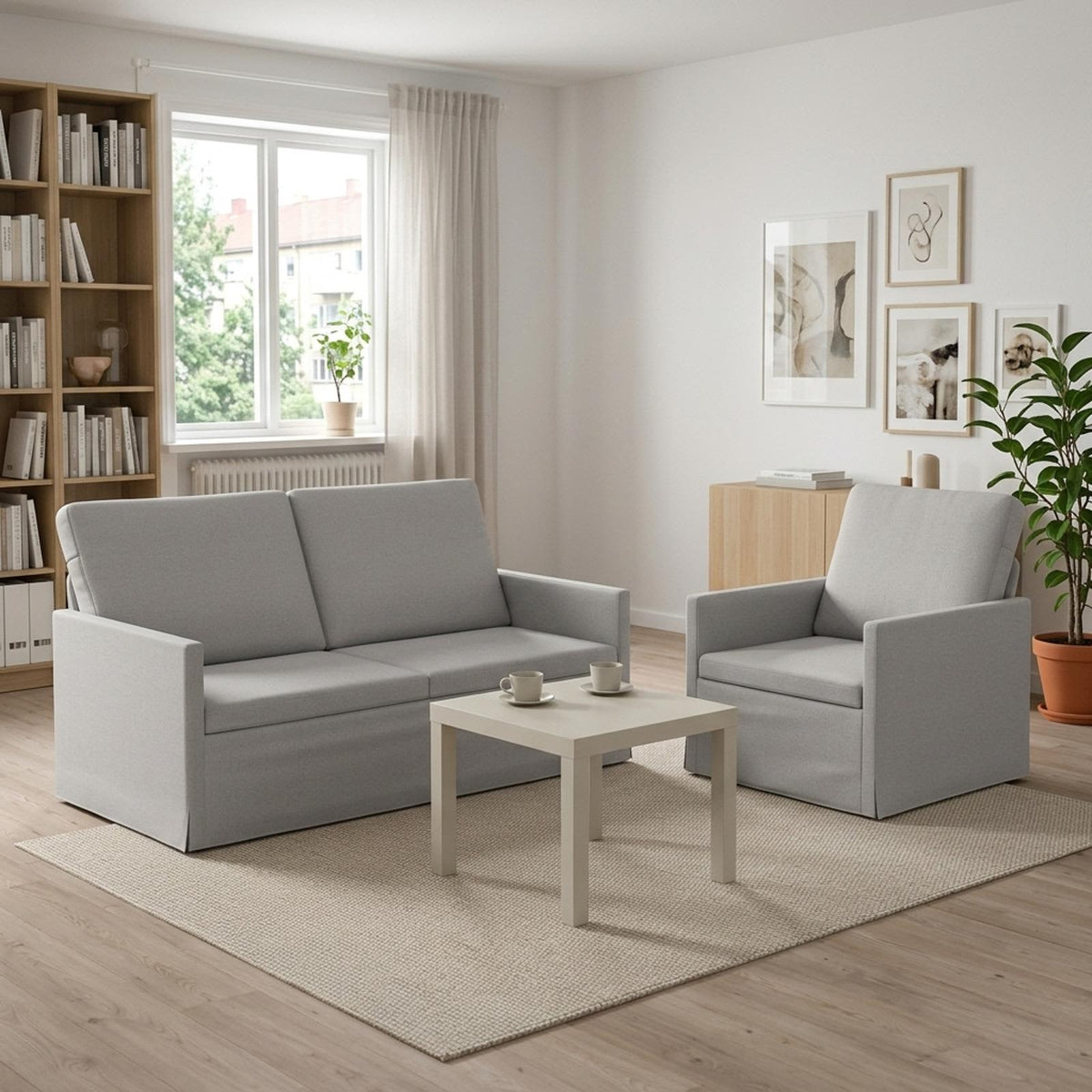 Bankstel 2 pcs Wolkengrijs Stof is nu te koop bij PeponiXL, paradijselijk wonen!