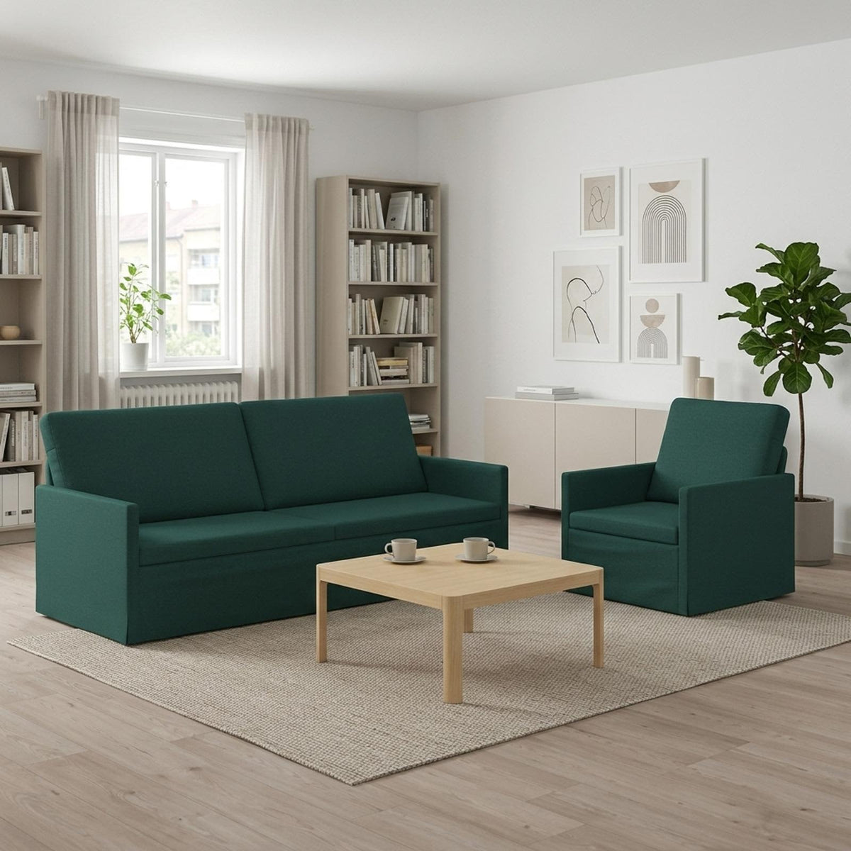 Bankstel 2 pcs Donkergroen Stof is nu te koop bij PeponiXL, paradijselijk wonen!