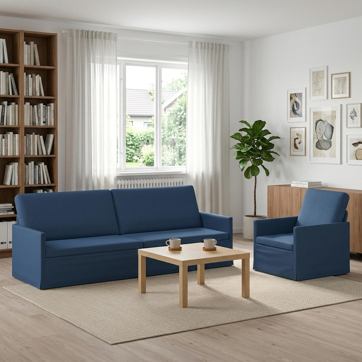 Bankstel 2 pcs Blauw Stof is nu te koop bij PeponiXL, paradijselijk wonen!