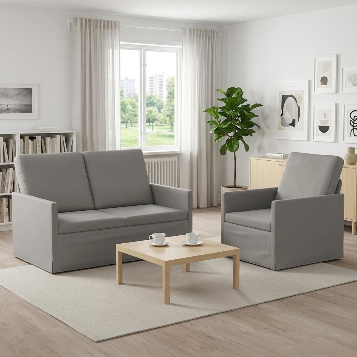 Bankstel 2 pcs Lichtgrijs fluweel is nu te koop bij PeponiXL, paradijselijk wonen!