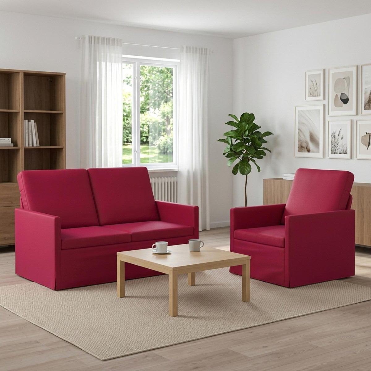 Bankstel 2 pcs Wijnrood fluweel is nu te koop bij PeponiXL, paradijselijk wonen!